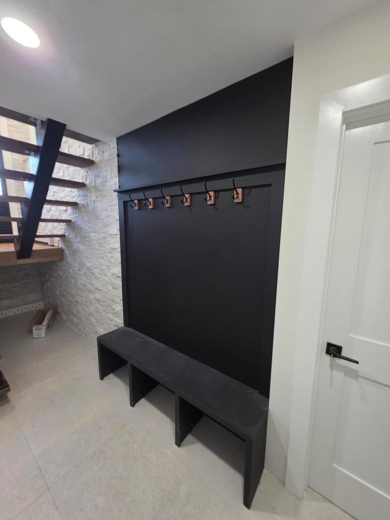 Finished Matte Black Mudroom