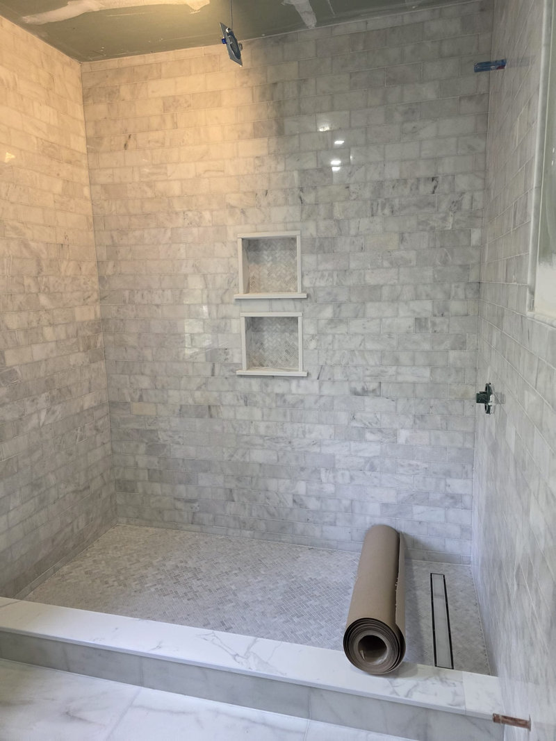 Marble Tile Shower Installation