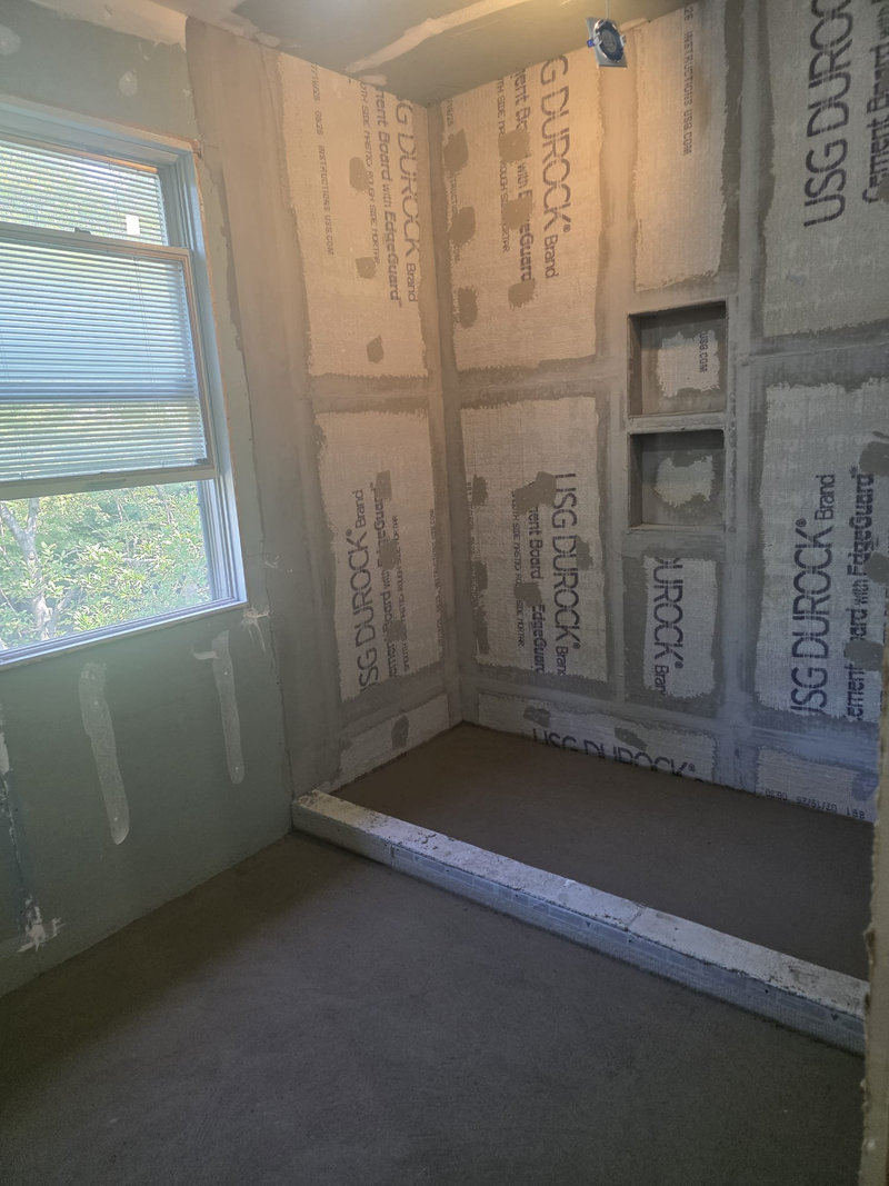 Shower Stall Backing Installation