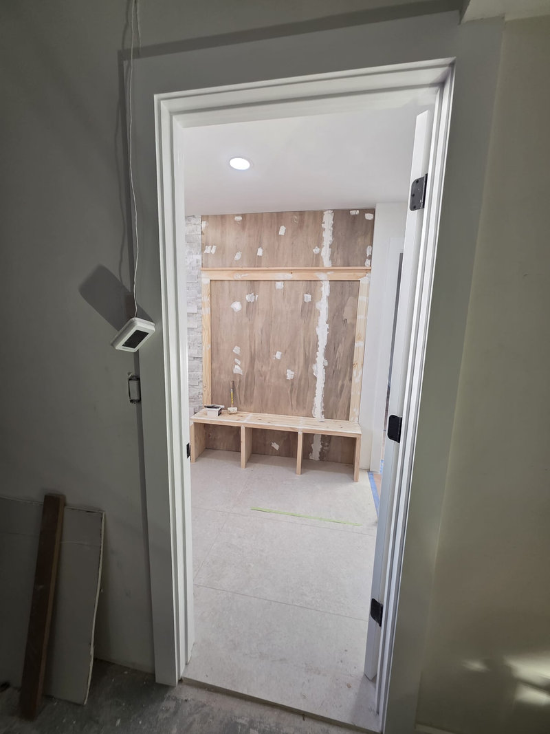 Custom Mudroom Bench Framing